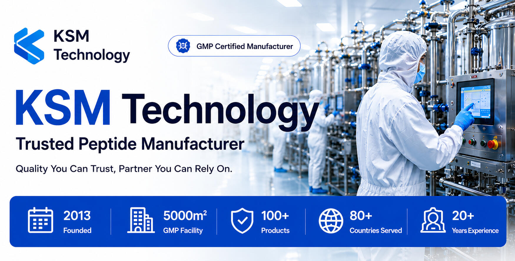 Professional Peptide Manufacturer & Global Supplier 版本2 High Purity Research Peptides Direct From Factory 版本3 Custom Peptide Synthesis & GMP Manufacturing Services 版本4 Trusted Peptide Factory For Research And Development 版本5 Advanced Peptide Manufa